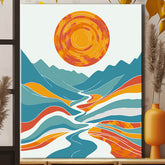 Painting by numbers art sunset landscape